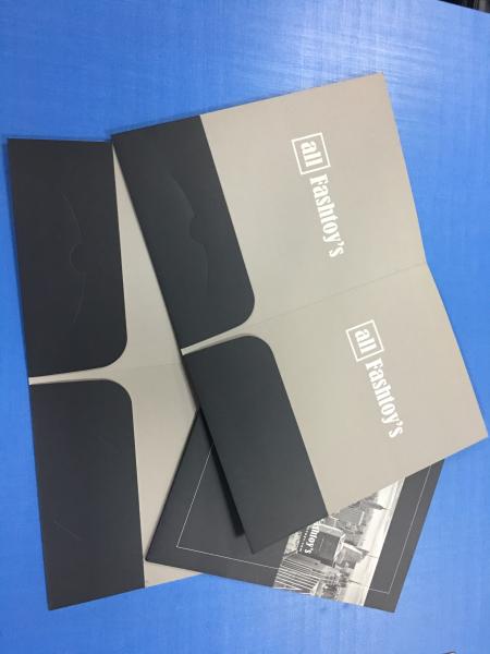 Buy cheap Offset Printed File Folders With Business Cards Slot 350g C1S Glossy Art Paper from wholesalers