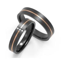 Buy cheap Couple Black Zirconium Ring Polished Hypoallergenic Zirconium Metal Ring product