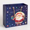 Buy cheap Christmas Santa Claus Personalised Paper Tote Bags 30*27*12cm from wholesalers