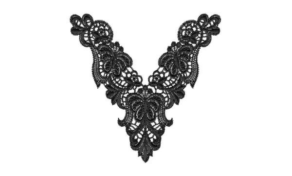 Buy cheap Fashion black color embroidery trimming embroidery lace collar from wholesalers