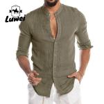 Casual Men Shirts Apparel Cotton Single Breasted Long Sleeve Print Shirts