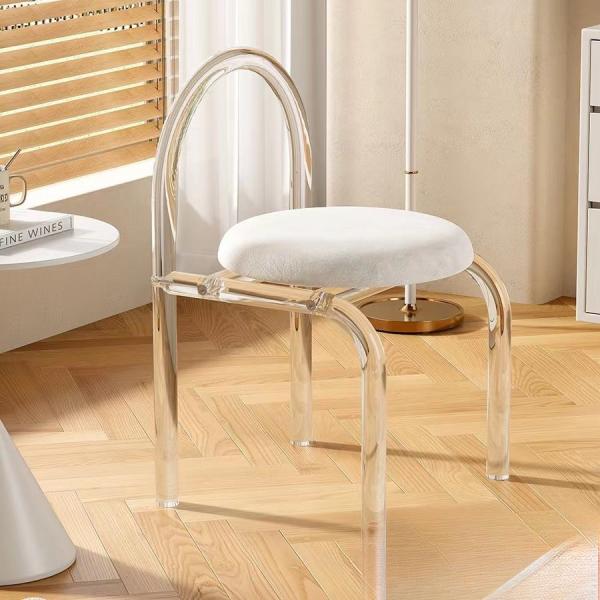 Buy cheap Stylish Assembled Acrylic Transparent Makeup Chair for Bedroom, Balcony, and Dining Use from wholesalers