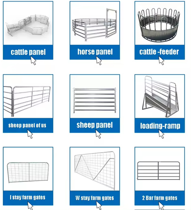 10' Height Adjustable Cattle Fence Panel Galvanized Cattle Loading Ramp With Sliding Gates