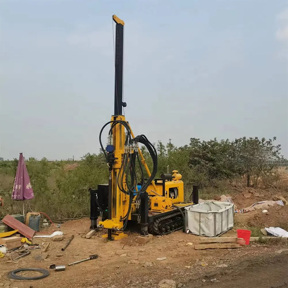 6.6m Tower Steel Crawler Water Well Drilling Rig 280 300 350m