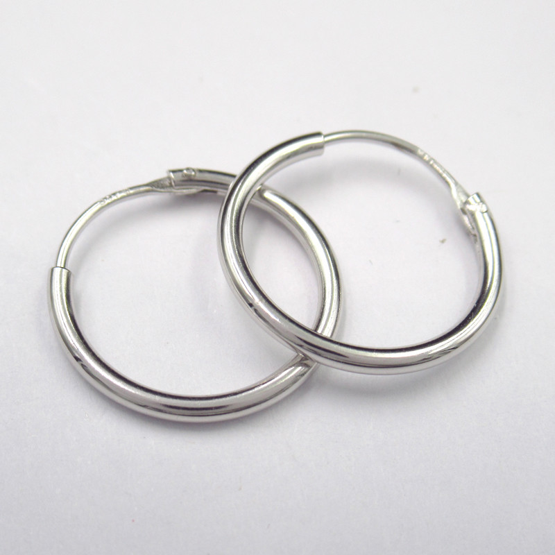 Sterling Silver 925 Rhodium Plated Hoop Earring