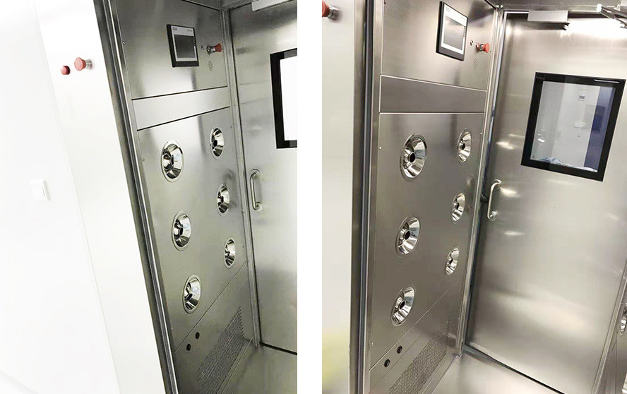 1400 x 2000 x 2150 Clean Room Air Shower With Stainless Steel Air Nozzles