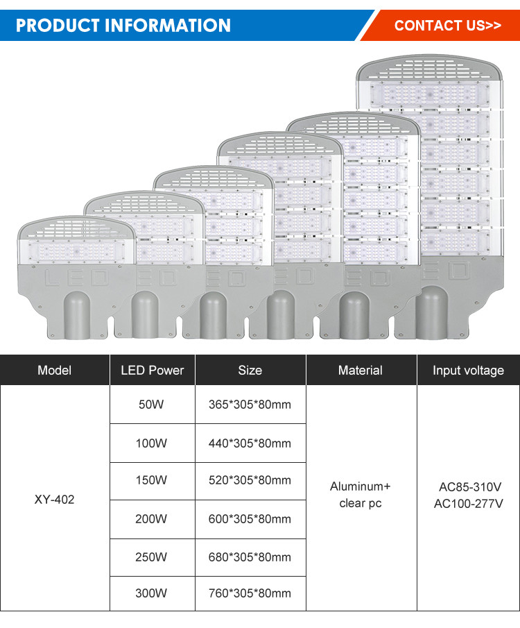 Ip65 Waterproof Led Outdoor Lighting Street Lamp 50w 100w 150w 200w 250w 300w
