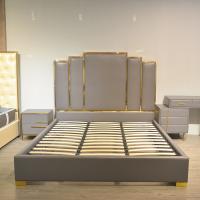 Buy cheap Pine Wood 6.6ft Velvet Fabric Bed 1.5m Modern King Size Bedroom Furniture product