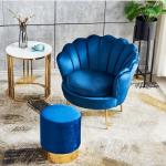 Velvet Seat Metal Counter Bar Stools Chair for Coffee Shop and Living Room
