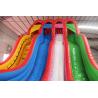 Buy cheap Four Lane Inflatable Dry Slide , Beautiful Rainbow Huge Blow Up Slide from wholesalers