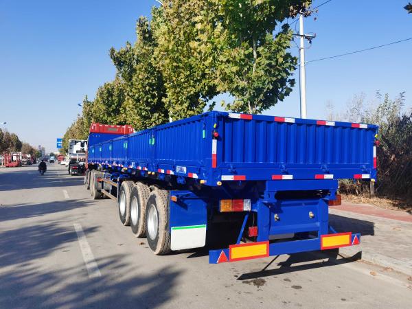 3 Triple Axle Cargo Trailer Side Wall Cargo Semi Trailer Truck 40-60 Tons