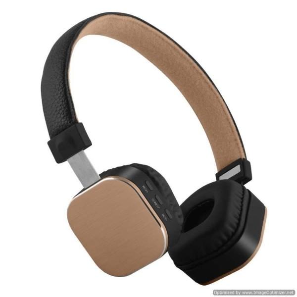 Over Ear Handsfree Bass Stereo Gold Headband Earphone BT HiFi Wireless