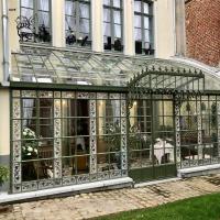 Buy cheap Wrought Iron Four Seasons Sunroom Glass Houses Metal Greenhouse Villa Entrance product