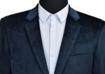 Velvet Slim Fit Mens Knit Blazer Navy Casual Business Anti Wrinkle