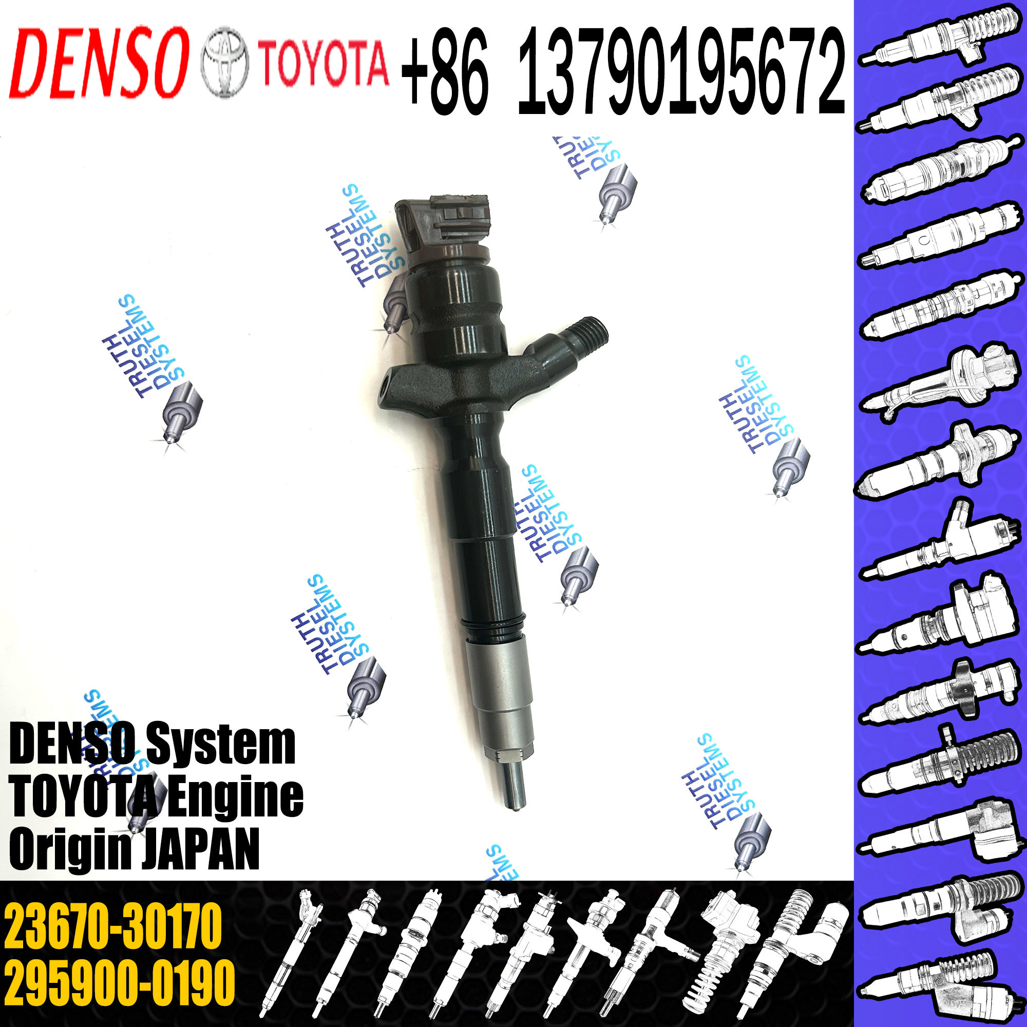 Auto Engine Parts 23670-30170 295900-0190 Diesel Fuel Injector 23670-30170