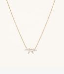 925 Silver 14K Plated Necklace 18" Marquise Topaz Pendant And White CZ Diamonds