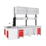 School Lab Work Bench Steel Wood Bench Work Laboratory With Storage Cabinet