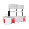 Buy cheap School Lab Work Bench Steel Wood Bench Work Laboratory With Storage Cabinet from wholesalers