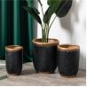 Buy cheap Minimalism style indoor outdoor balcony decor matte flower pots mold black gold ceramic cactus pots plant pots from wholesalers