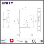 Satin Finish Mortice Door Lock Anti Thrust Nightlatch Stainless Steel Forend
