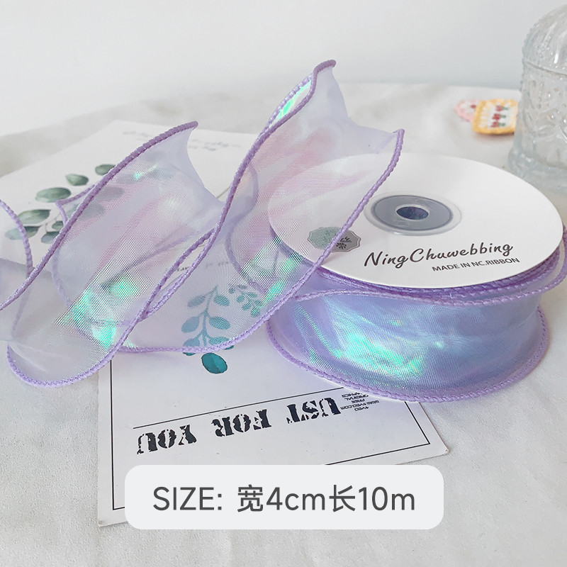 40mm Polyester Organza Ribbon With Satin Edge Shinny Pink Organza Ribbon