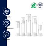 15ml 30ml 50ml Airless Pump Bottles Plastic Vacuum Transparent Pump Bottle