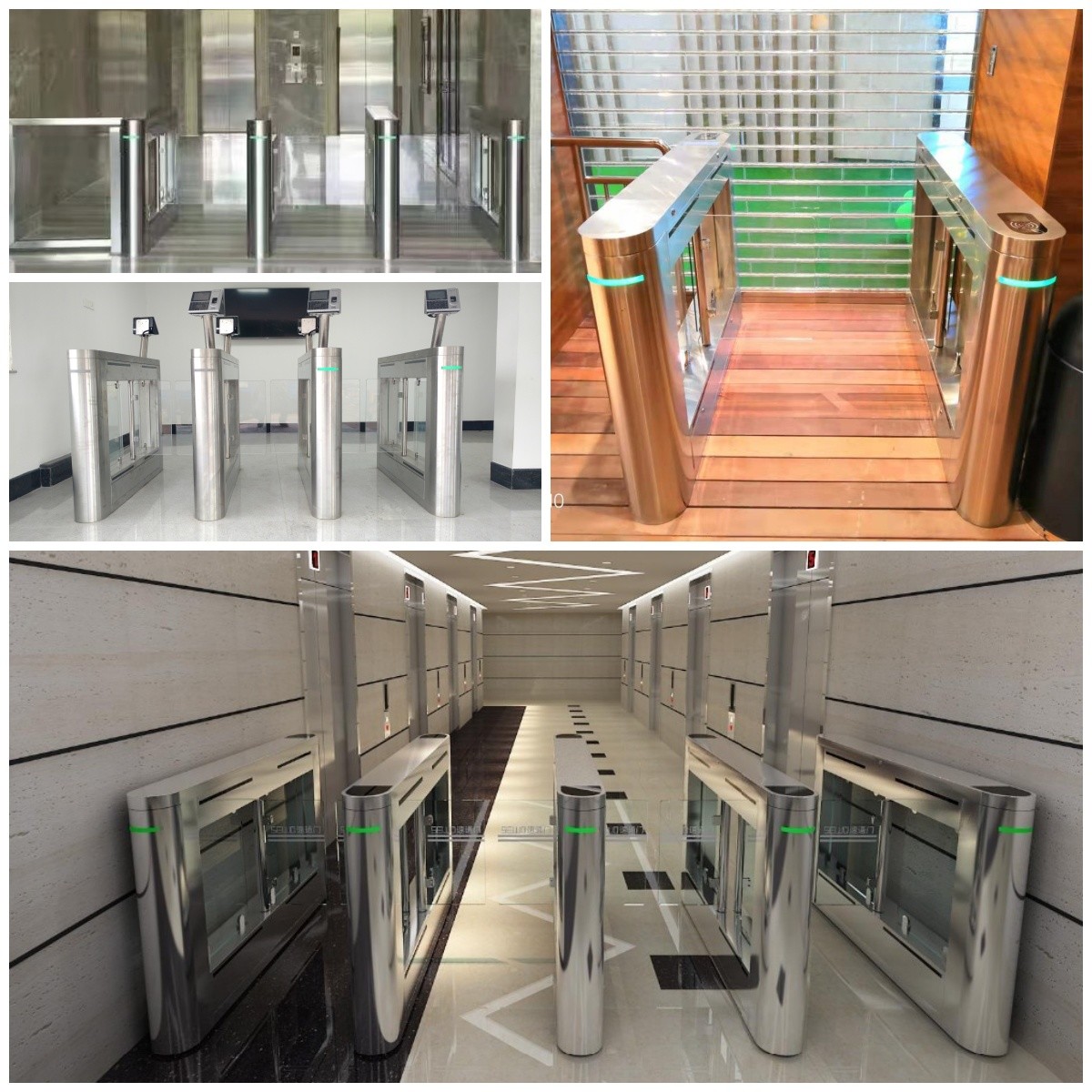 AC220V Power Supply Glass Swing Turnstile for Employee Entrance Security