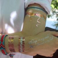 Buy cheap OEM Fake Flash Gold Foil Body Hand Sticker Custom Metallic Temporary Tattoo product
