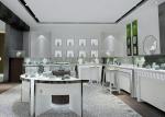 Modern White Color Round Circle Jewellery Display Counter / Retail Display Cases