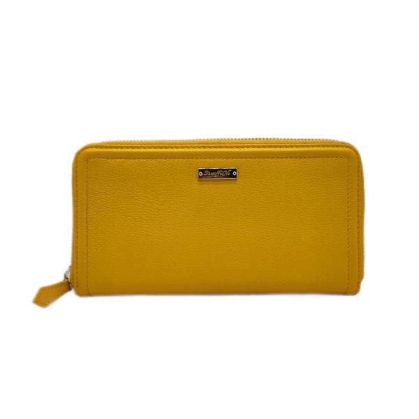 Buy cheap Yellow Slim Genuine Leather Wallet Lychee Pattern Long Purses For Women WA04 from wholesalers