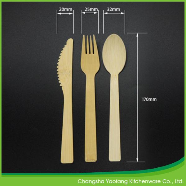 Buy cheap Biodegradable Eco Friendly 170mm Disposable Bamboo Knives ,Forks Spoons from wholesalers
