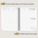 100GSM Hard Leatherette Paper Vertical Weekly Planner In Pacific Green