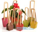 flower carrier bag cheap brown paper flower bag handle bag,Portable Bouquet