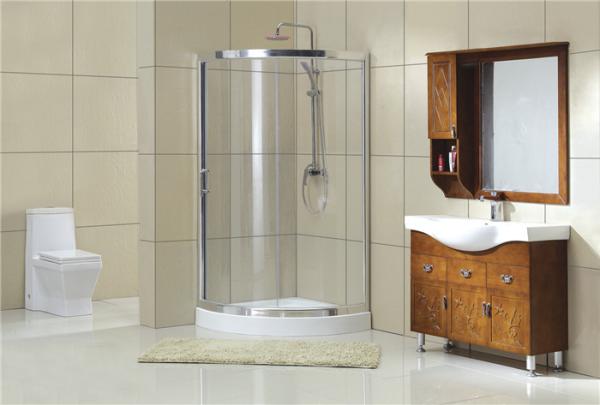 Chromed Sector Sliding Shower Doors With Aluminum Frames and Stainless Steel