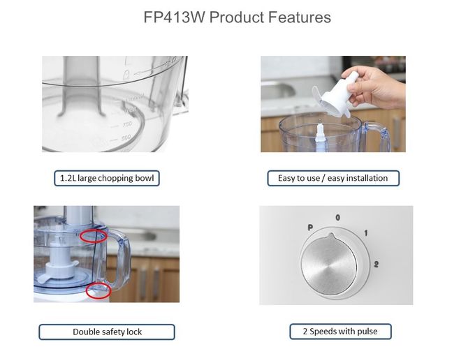 750W 2.0L FP413 compact food processor