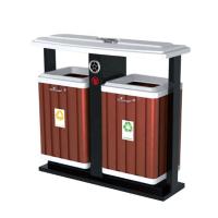 Buy cheap Wood Plastic Composite SGS 50L Two Compartment Trash Can product