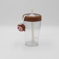 Buy cheap Contemporary 430ml Shaker Water Bottle Plastic Drink With Straw product