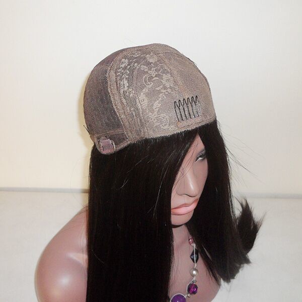 Brazilian Virgin Human Hair Jewish Wigs Natuaral Black #1B Silky Straight