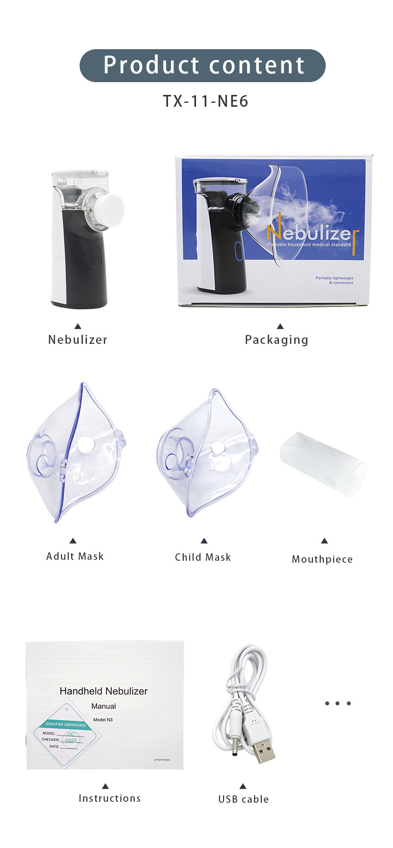 Household Portable Mesh Nebulizer Medical Standard CE ODM
