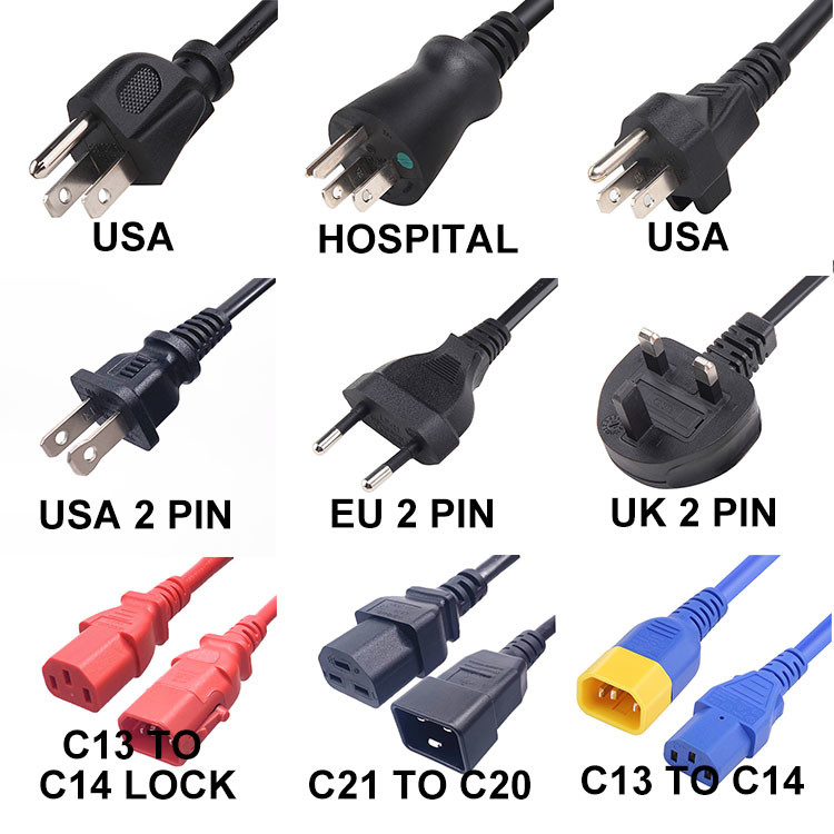 10A 125V Extension Power Cord UL Approval IEC C13 C14 Connector Cable
