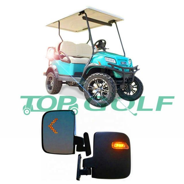 Fully Adjustable Golf Cart Side Mirrors With Turn Signal Lights 2 Pounds Weight