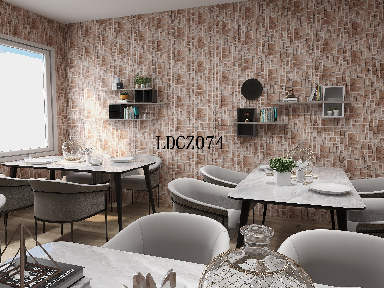 Workshop Retro 3D Grey Brick Wallpaper 0.17mm-0.30mm Thickness
