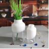Buy cheap Hand Made Solid White Top Half Ceramic Glass Jar Vase from wholesalers