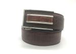 Automatic Buckle 3.5CM Croco Texture Mens Brown Belt