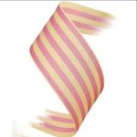 Wholesale Double Face Polyester Cotton Blend Striped Ribbon For Diy Hair Bows