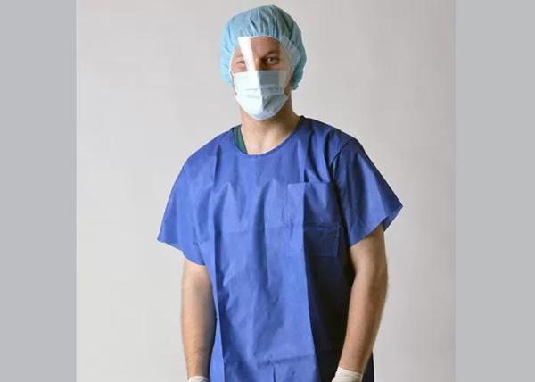 Buy cheap Short Sleeve Patient Surgical Gown Disposable Plastic Gowns Anti Permeate from wholesalers