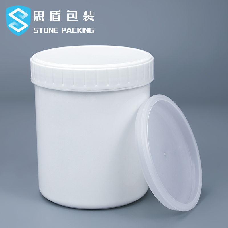 White Black 12*140mm 1L Plastic Jar With Screw Lid OEM ODM
