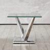 Buy cheap 60x60x60cm Stainless Steel Side Tables Glass Top 0.24CBM No Folded from wholesalers