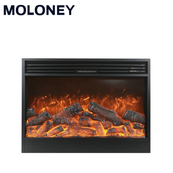 40'' 102cm Wall Insert Recessed Fireplace Fake Charcoal 750-1500W with LED