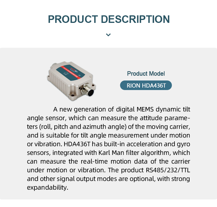 HDA436T Autopilot Vibration Angle Tilt Sensor RS232 Three Axis